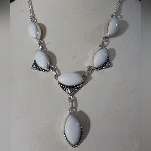 Hand Crafted Milky Quartz Necklace.